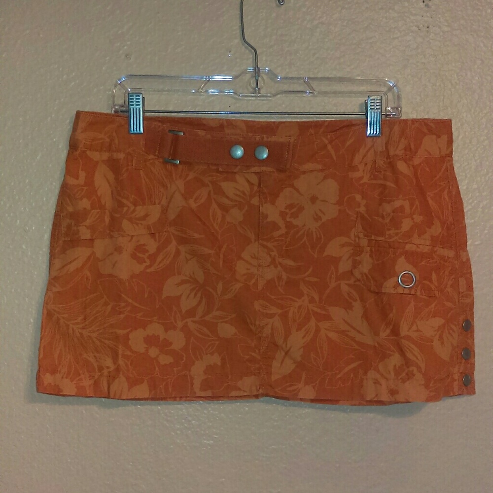 London jeans orange floral print mini skirt
